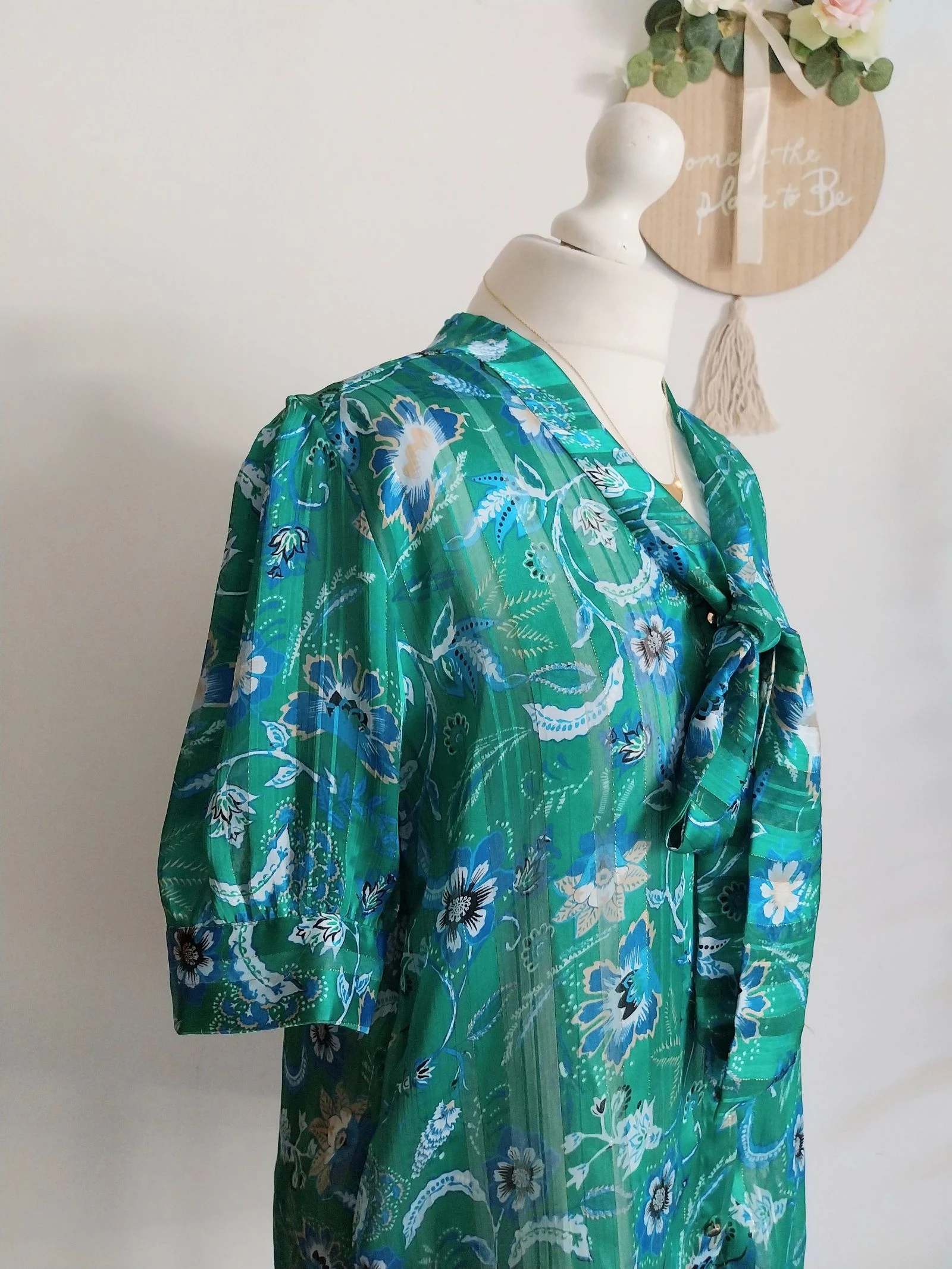 Nuevo y magnífico blusón de gasa con estampado floral LH Talla 40 – photo 7